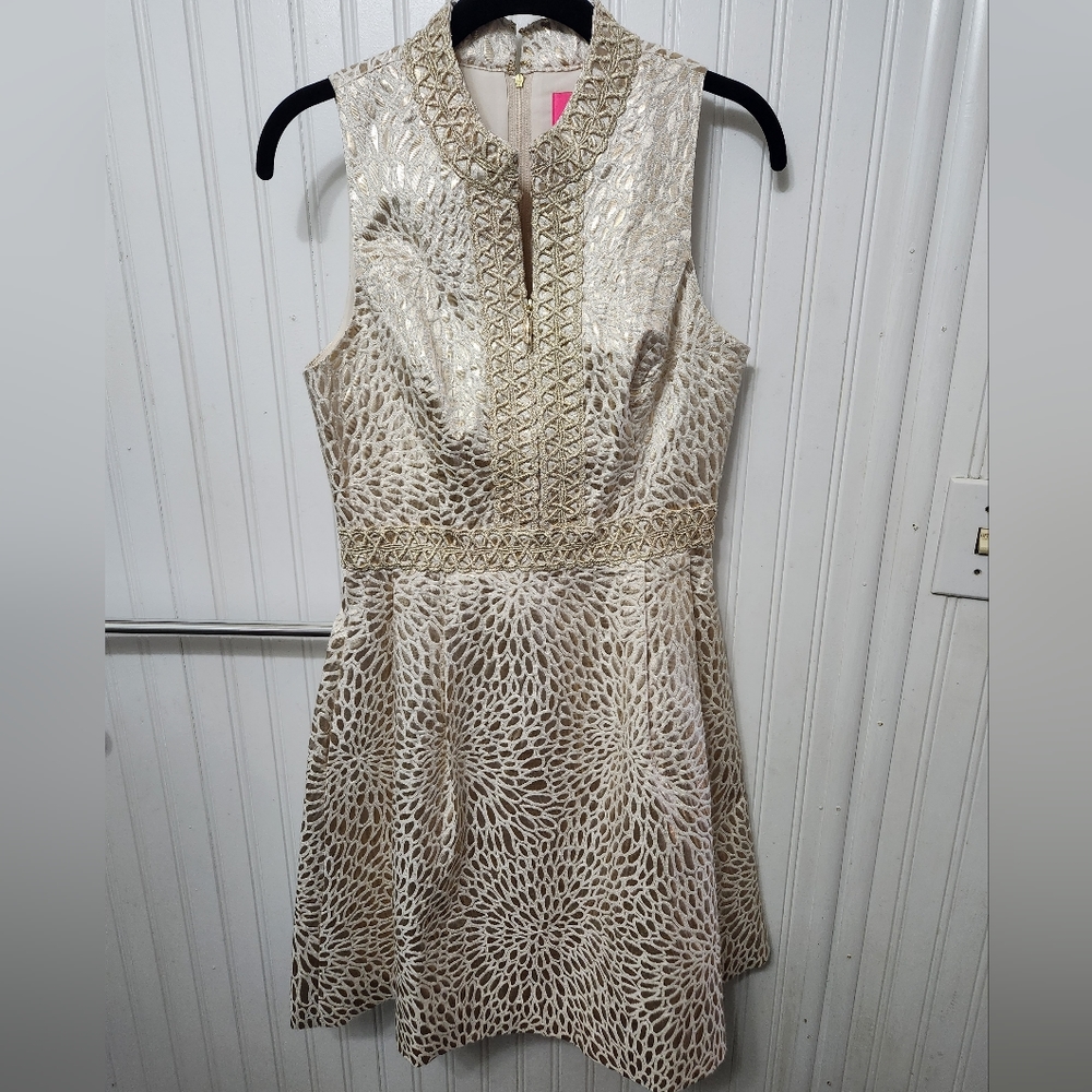 MOVING SALE MUST GO Lilly Pulitzer Champagne Mini Skater Dress